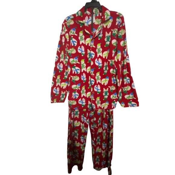 The Children's Place Pajama Set Child/Womans Small Petite Red White Snowmen - Picture 3 of 6